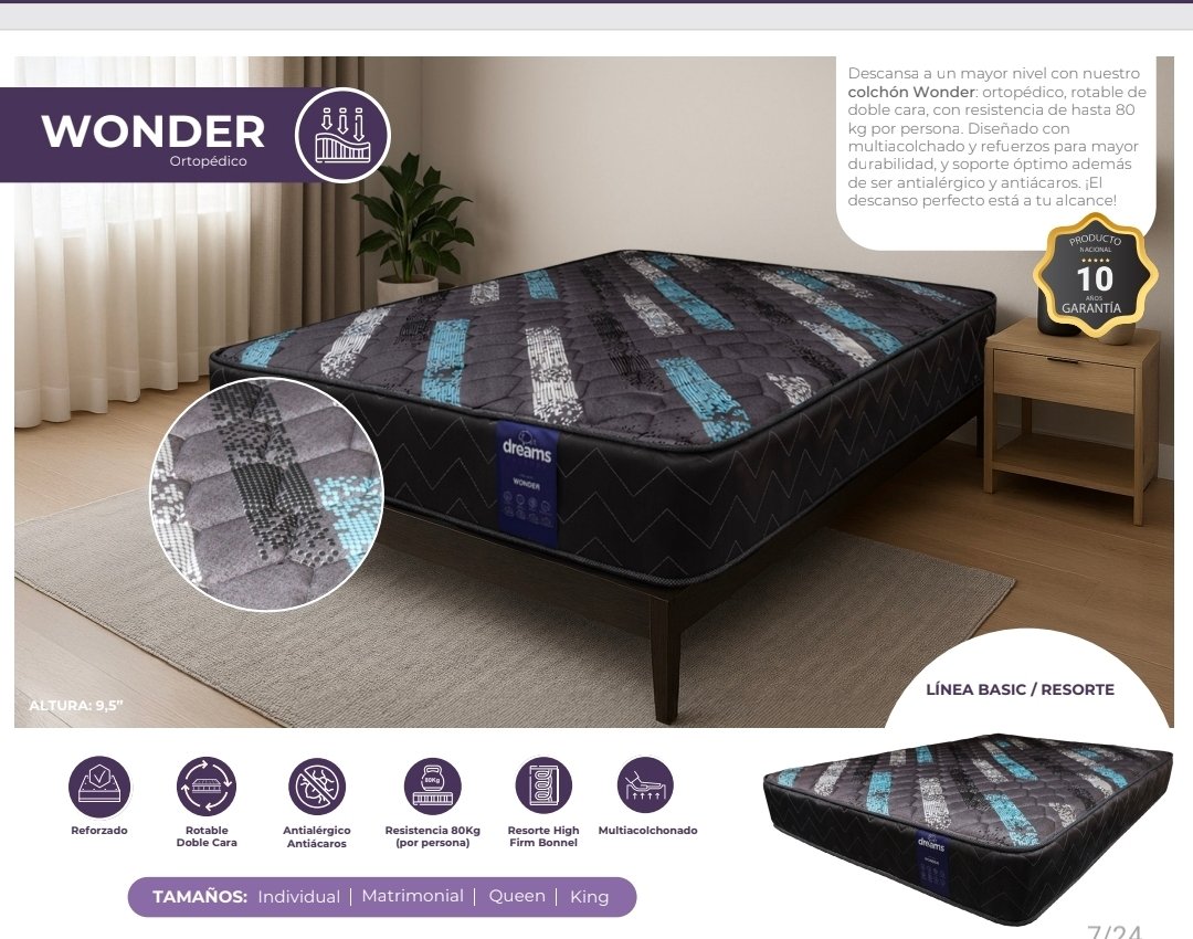 COLCHON WONDER ORTOPEDICO INDIVIDUAL
